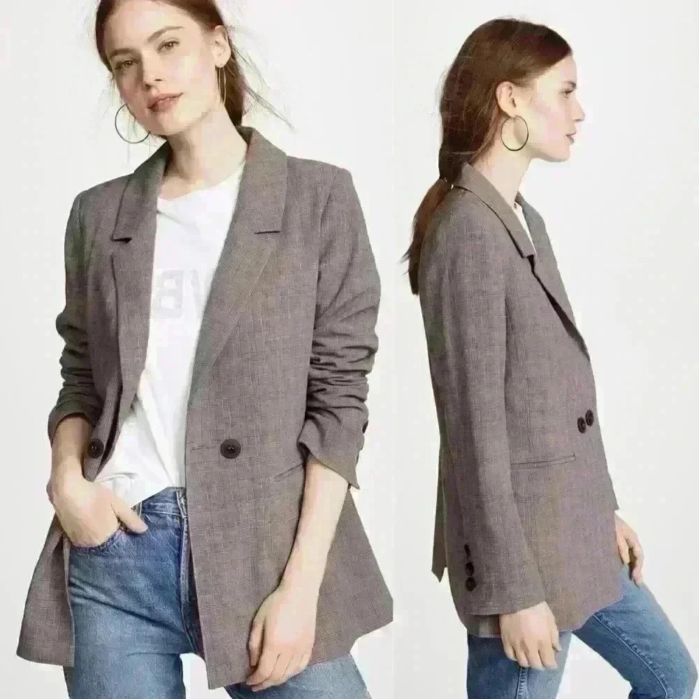 ANINE BING Madeline Oversized Plaid Blazer - Picture 6 of 14